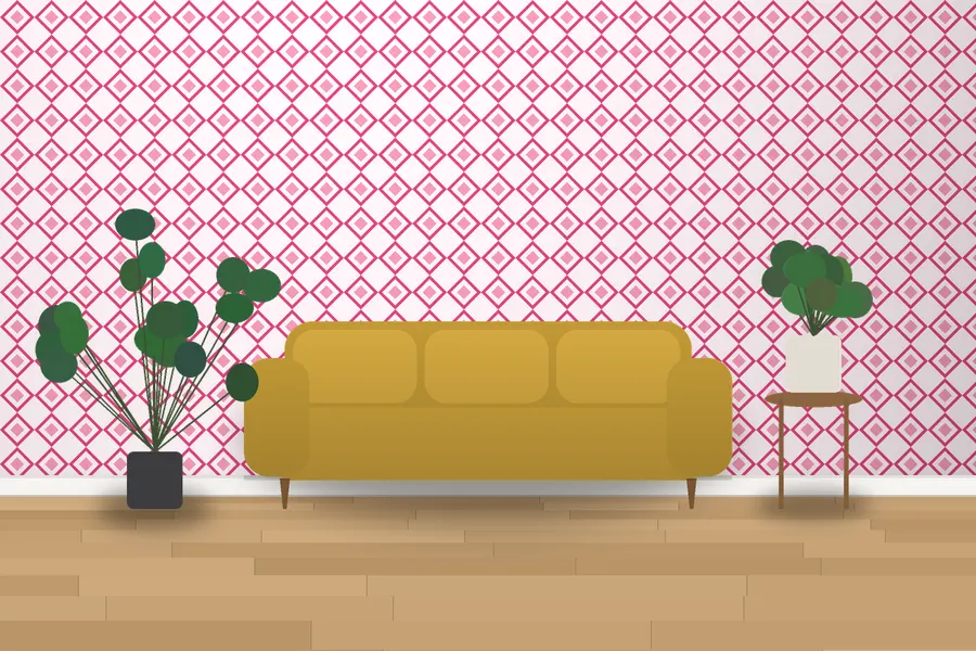 Stafford Diamond Wallpaper in a room