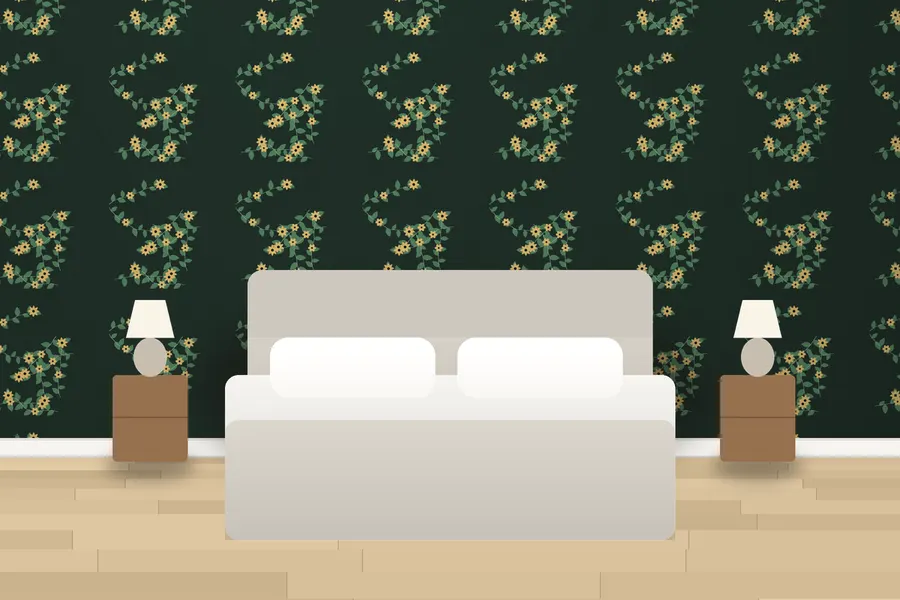 Hammond Woodland Vine Wallpaper in a room
