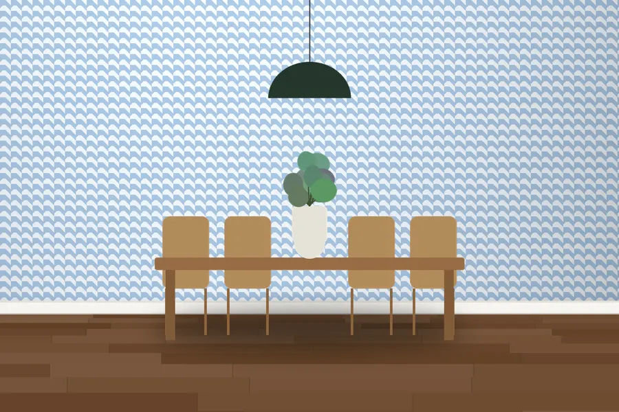 Maddox Dogtooth Wallpaper in a room