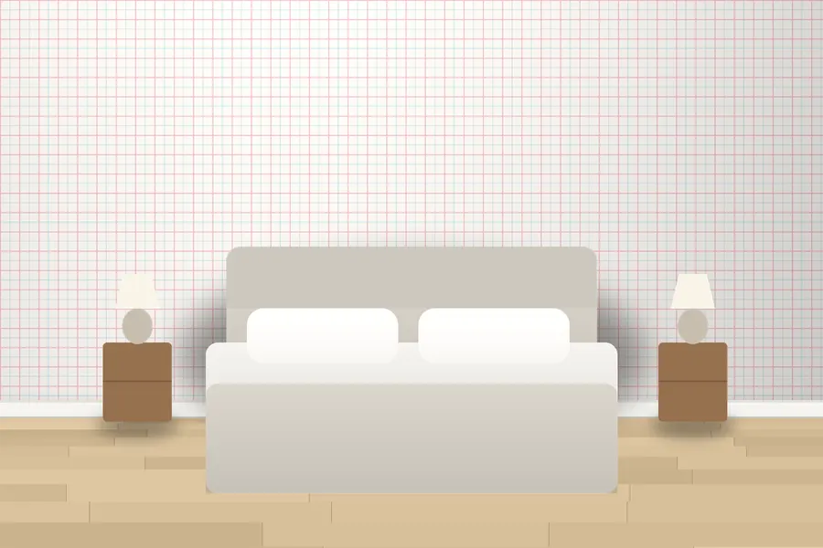 Blythe Windowpane Check Wallpaper in a room