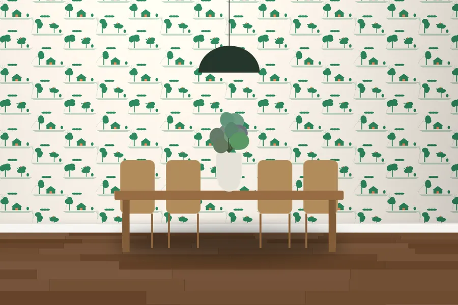 Brigham Garden Toile Wallpaper in Tropical Punch