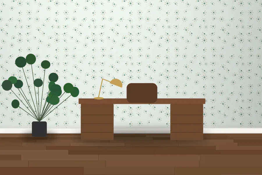 Annesley Atomic Star Wallpaper in a room
