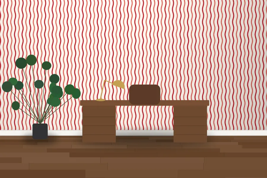 Cadogan Wiggle Stripe Wallpaper in a room