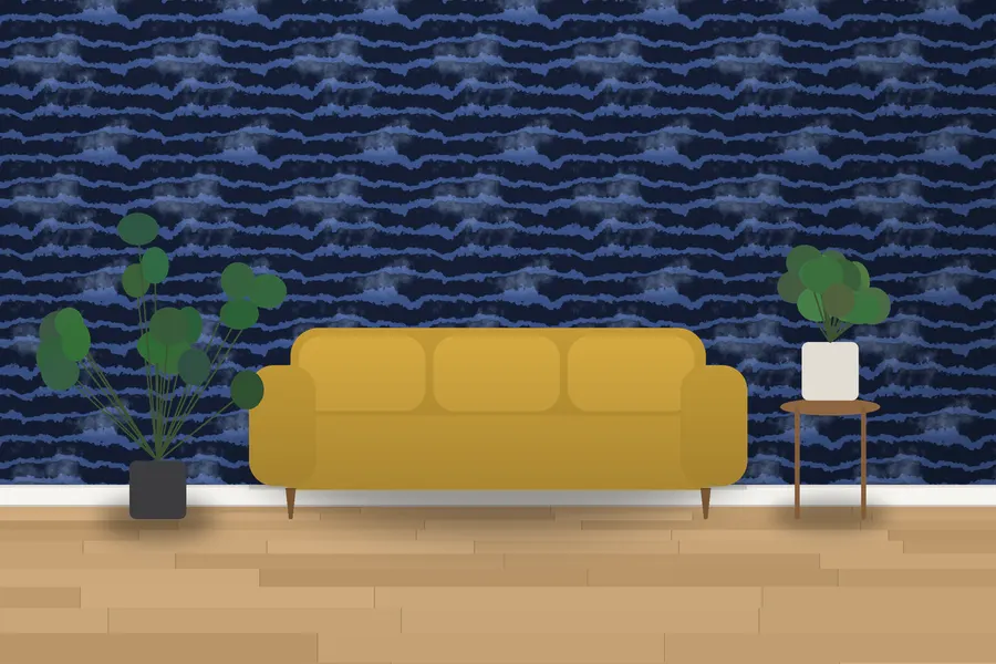 Emberly Tiger Stripe Wallpaper in a room