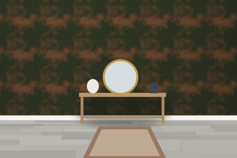 Winter Veined Marble Wallpaper in a room