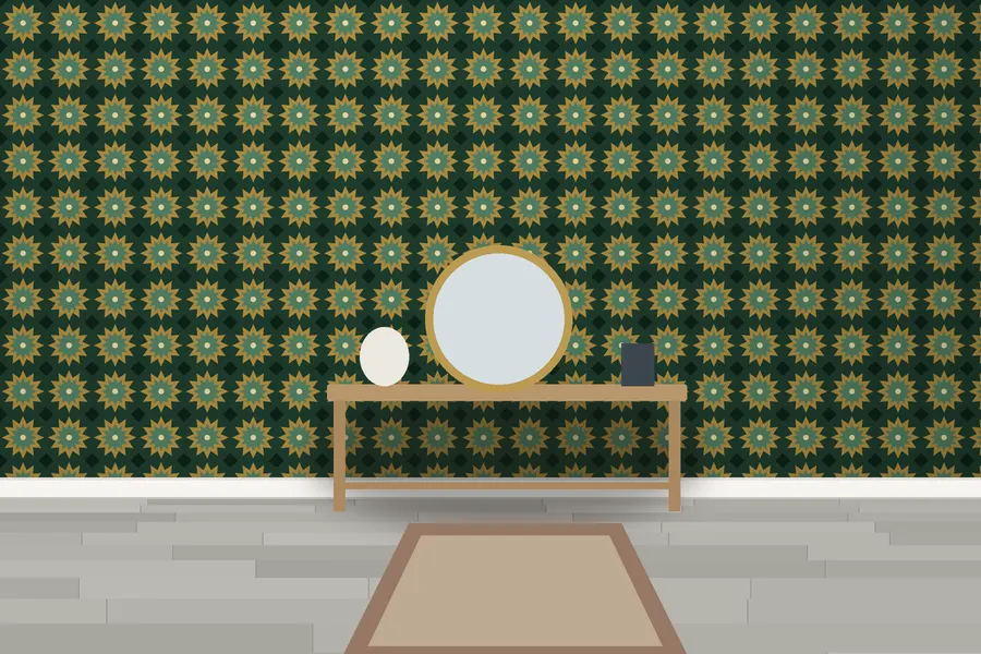 Jasper Zellige Star Wallpaper in a room