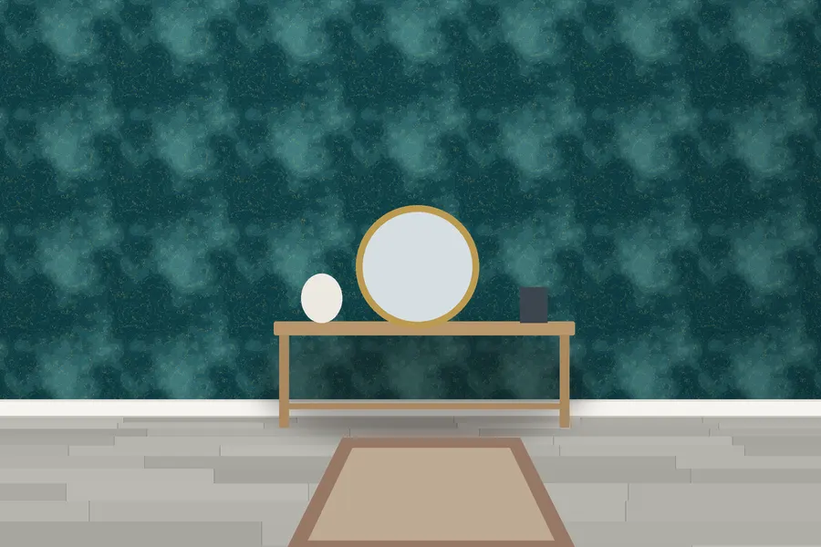 Alder Watercolour Marble Wallpaper in a room