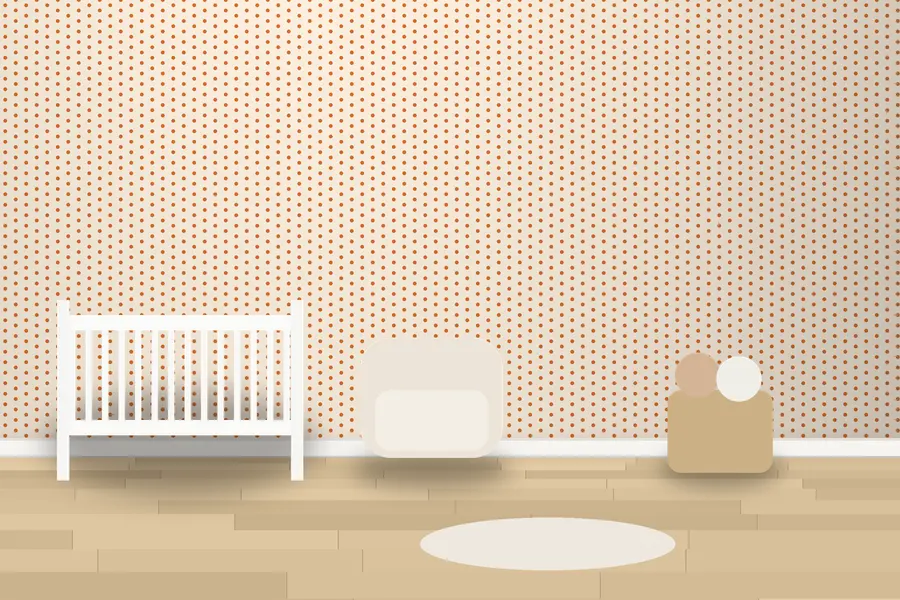 Edmund Polka Dot Wallpaper in a room