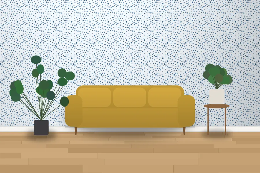 Kestrel Ditsy Floral Wallpaper in a room
