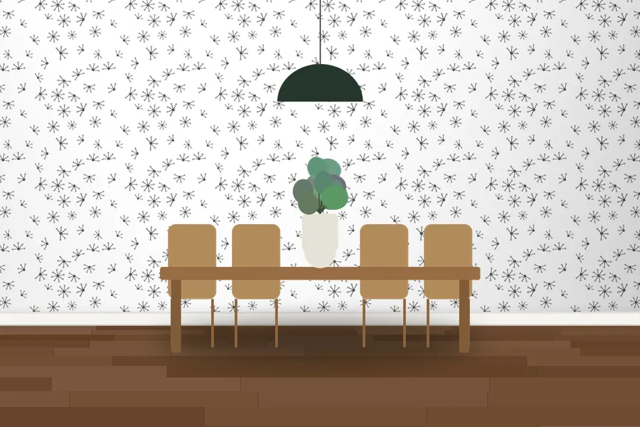 Kingsley Atomic Star Wallpaper in a room