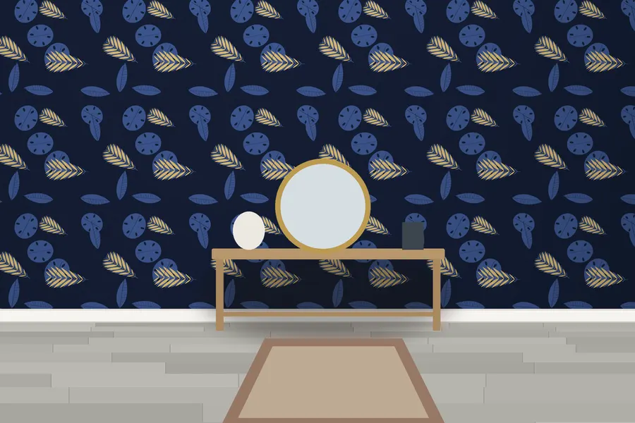 Crowther Jungle Leaf Wallpaper in a room