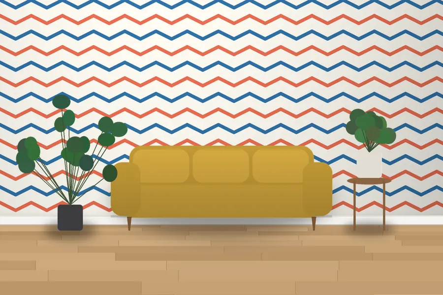 Whitlock Chevron Wallpaper in a room
