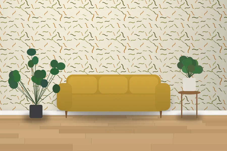 Sowerby Brushstroke Wallpaper in a room