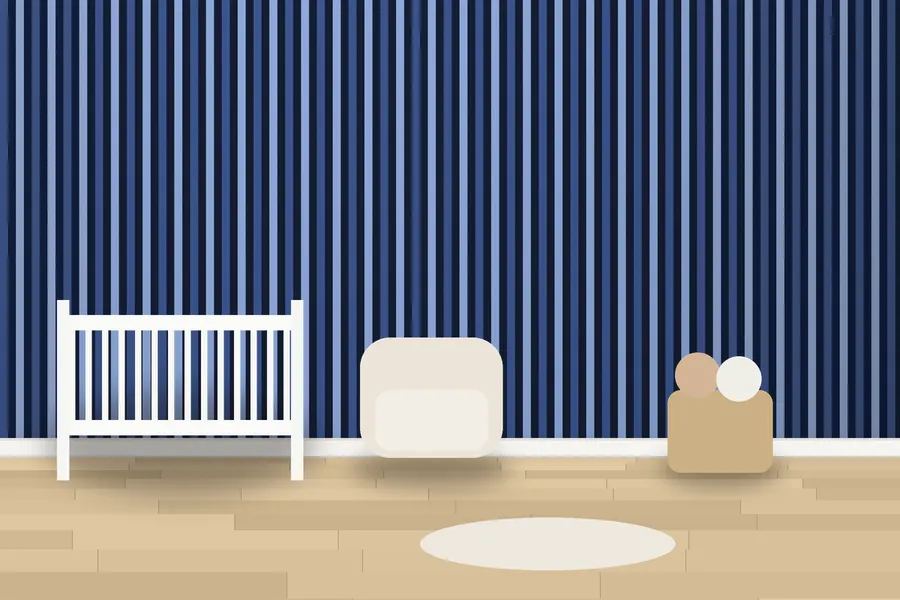 Brook Candy Stripe Wallpaper in a room