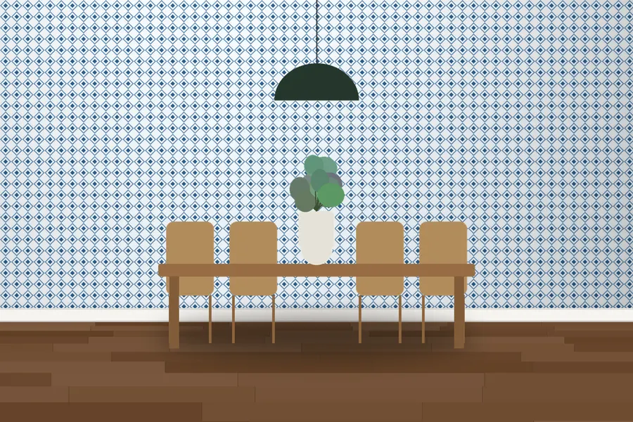 Edmund Diamond Wallpaper in a room