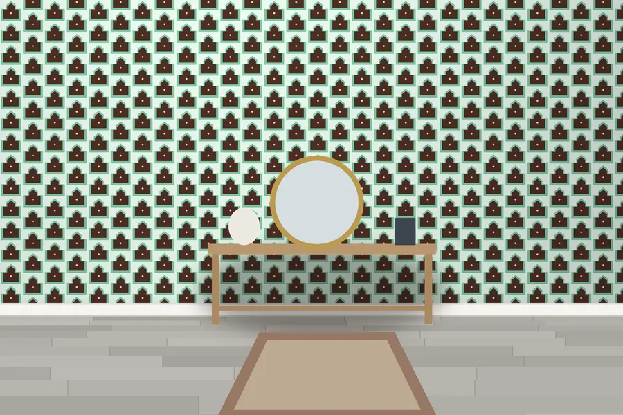 Tennant Ziggurat Wallpaper in a room