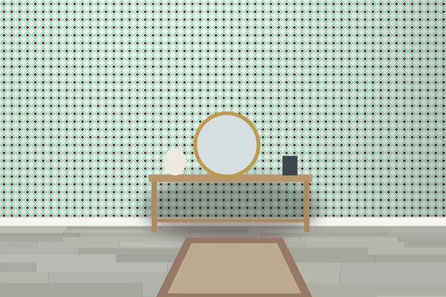 Sheldon Diamond Wallpaper in a room
