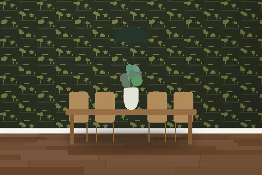Wolsey Pastoral Toile Wallpaper in Moss & Rust