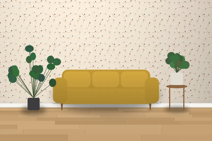 Foster Line & Dot Wallpaper in a room