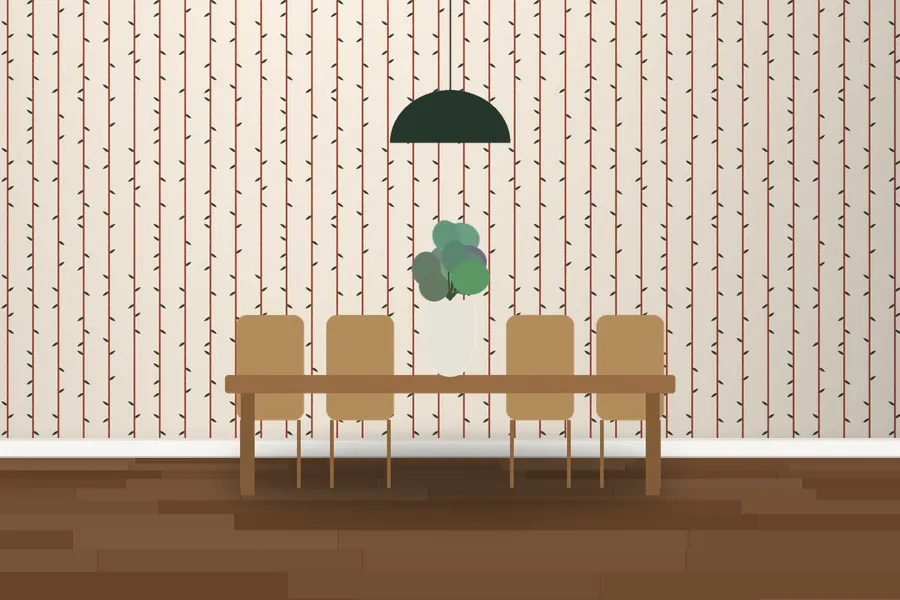 Goodwin Bamboo Trellis Wallpaper in a room