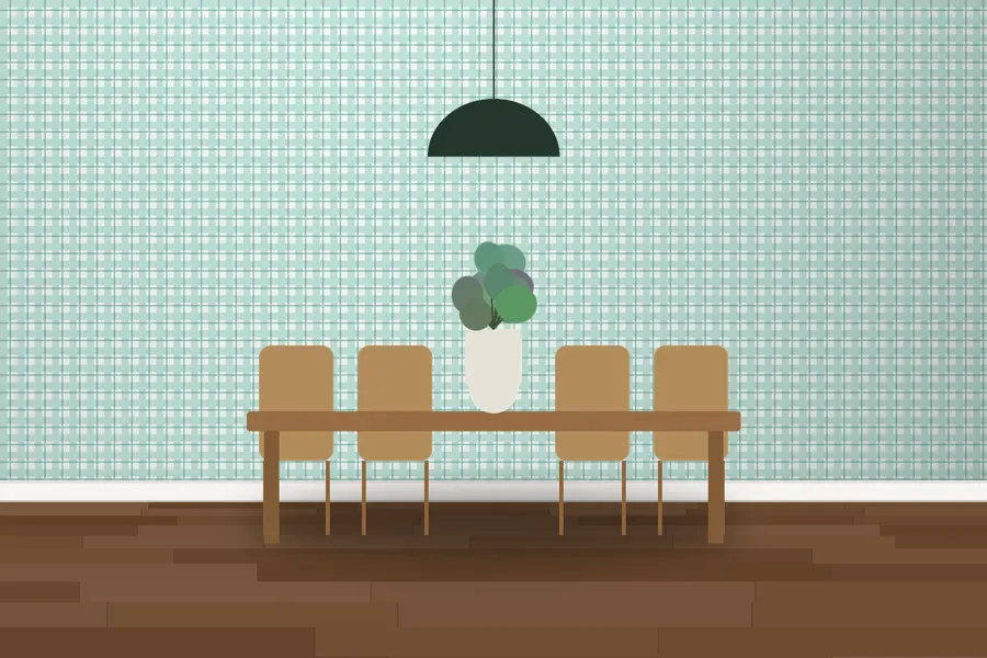 Brindle Tartan Wallpaper in a room