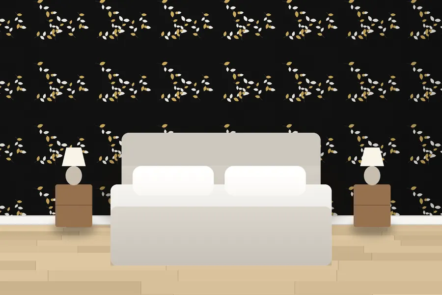 Orchard Trailing Vine Wallpaper in Noir