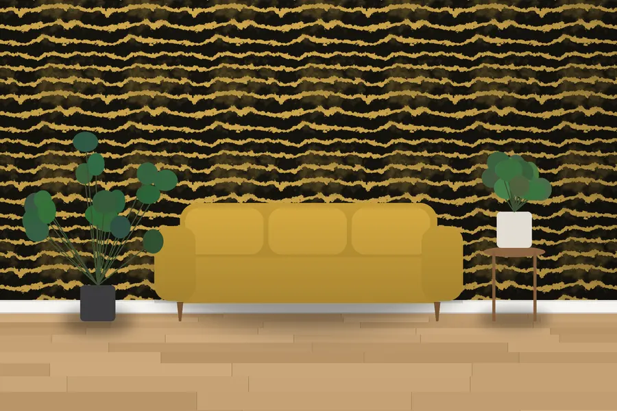 Winter Tiger Stripe Wallpaper in a room