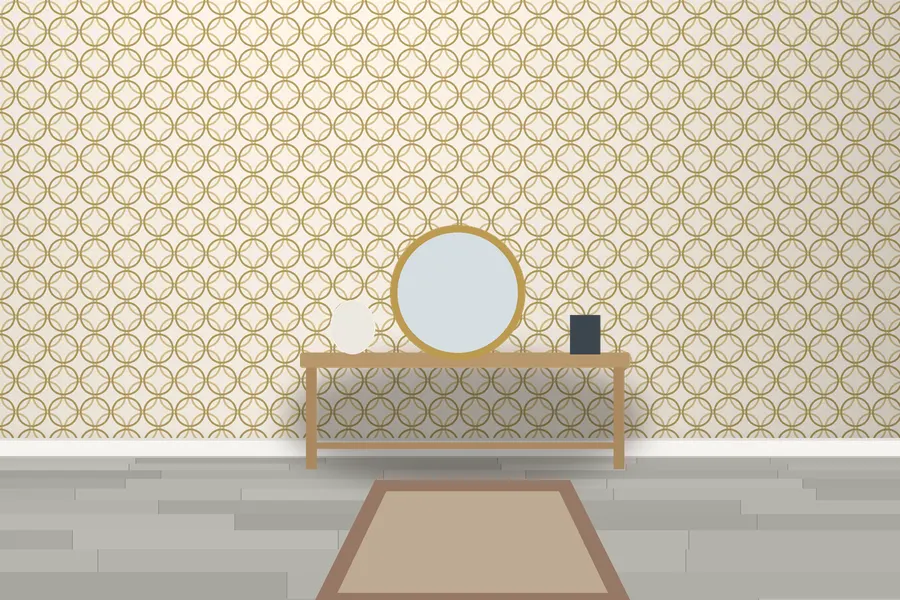 Marston Interlocking Circle Wallpaper in a room