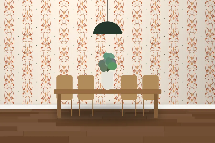 Vesper Heritage Damask Wallpaper in a room
