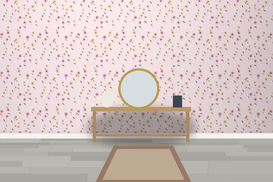 Selby Wild Meadow Wallpaper in a room