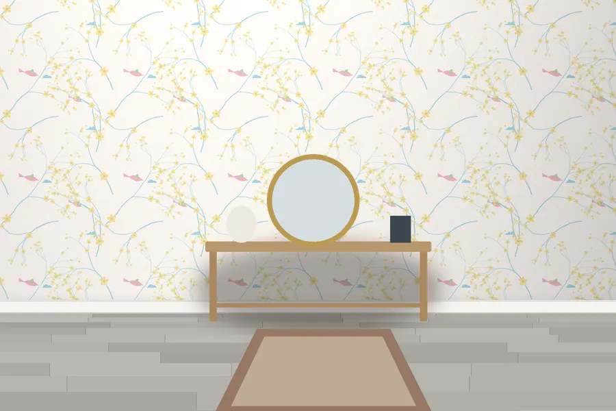 Hendry Cherry Bough Wallpaper in Nursery Pastel