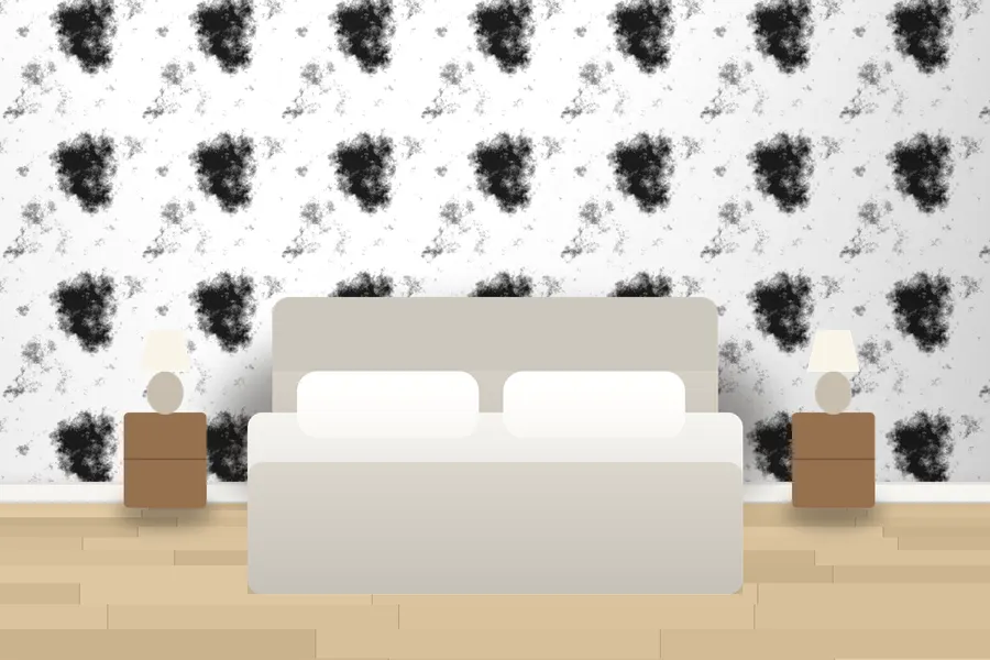 Nettle Watercolour Wash Wallpaper in a room
