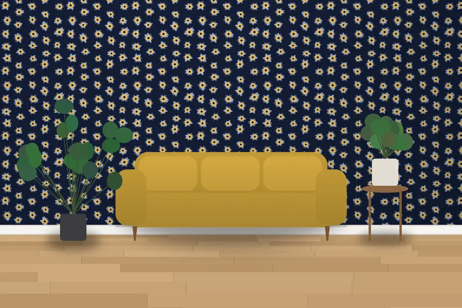 Merrow Blooms Wallpaper in a room