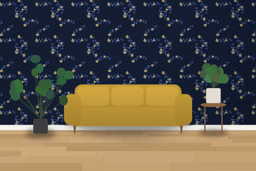 Brigham Hedgerow Wallpaper in a room