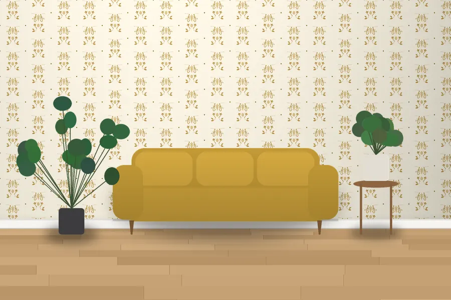 Otley Regency Damask Wallpaper in a room