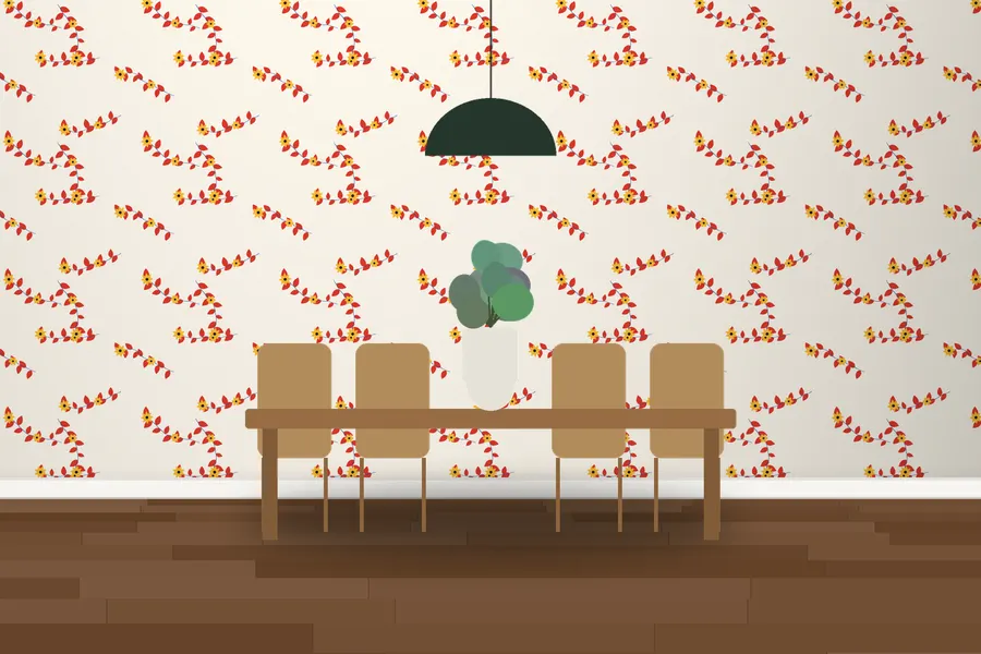 Stanhope Woodland Vine Wallpaper in a room