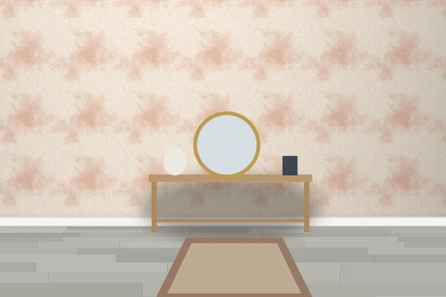 Cleve Watercolour Marble Wallpaper in a room