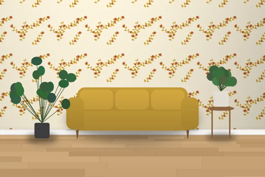 Gresham Hedgerow Wallpaper in a room