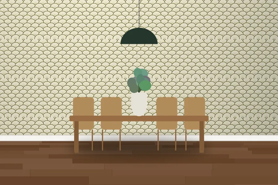 Colville Deco Fan Wallpaper in a room