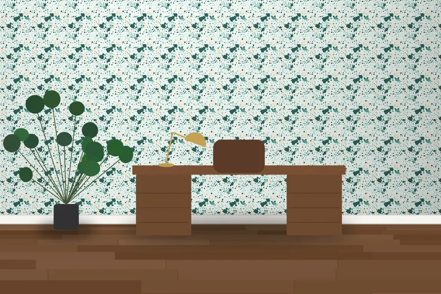 Lowry Terrazzo Wallpaper in a room