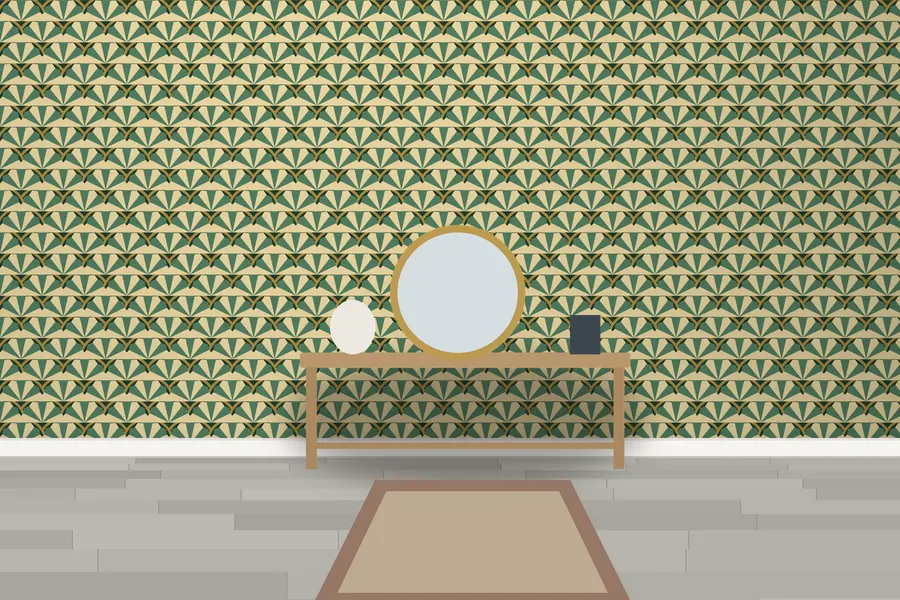 Zara Scallop Shell Wallpaper in a room