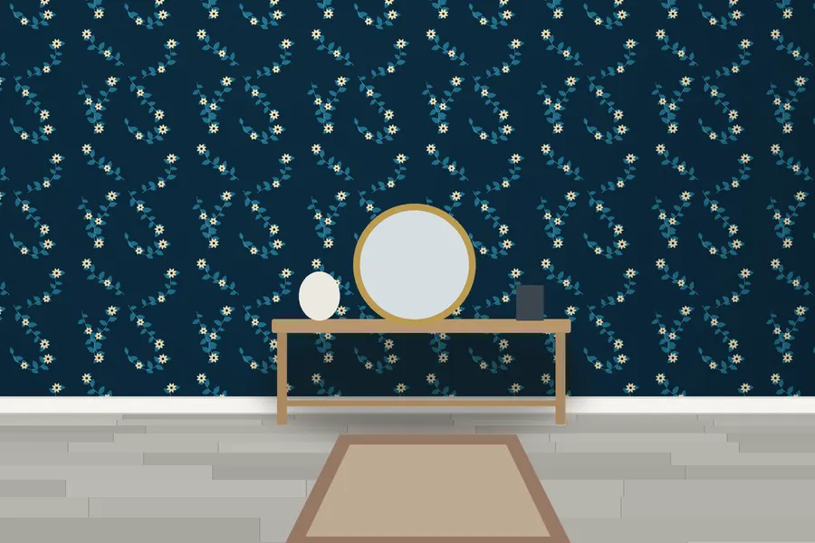 Honeywell Woodland Vine Wallpaper in a room