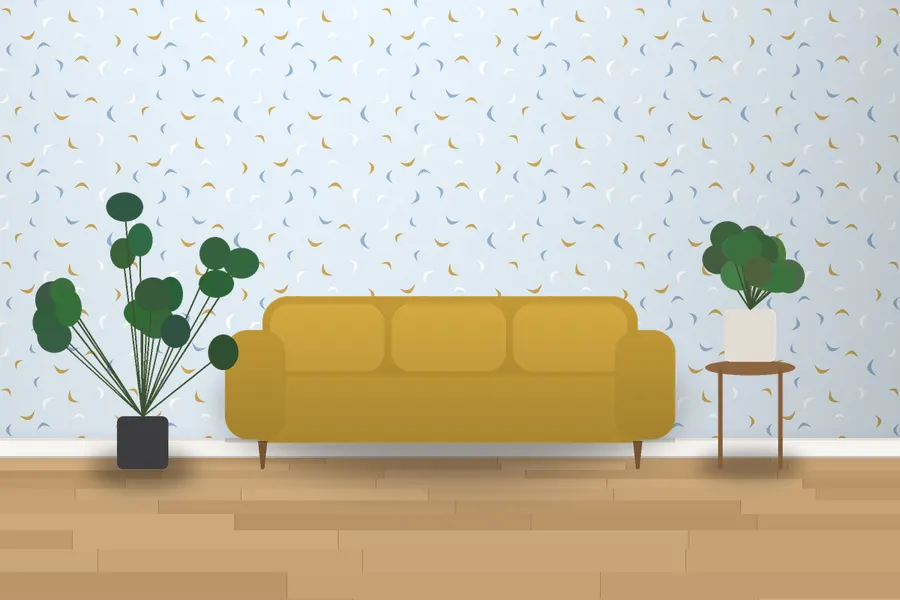 Caldwell Boomerang Wallpaper in a room