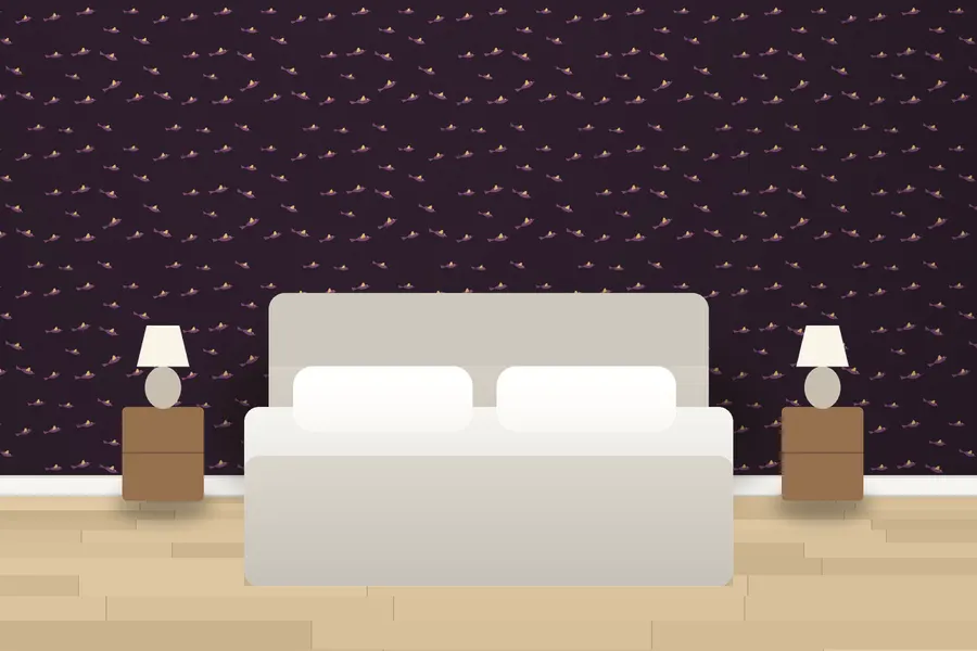 Hendry Flock of Birds Wallpaper in Dusky Plum