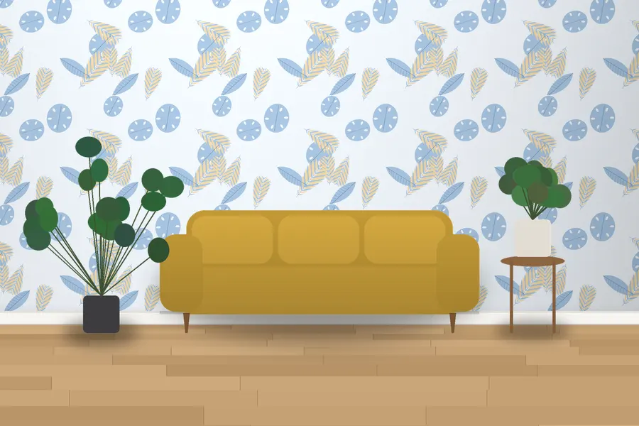 Redfern Jungle Leaf Wallpaper in a room