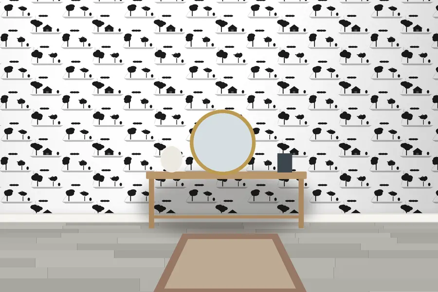 Lyndon Country Scene Wallpaper in a room