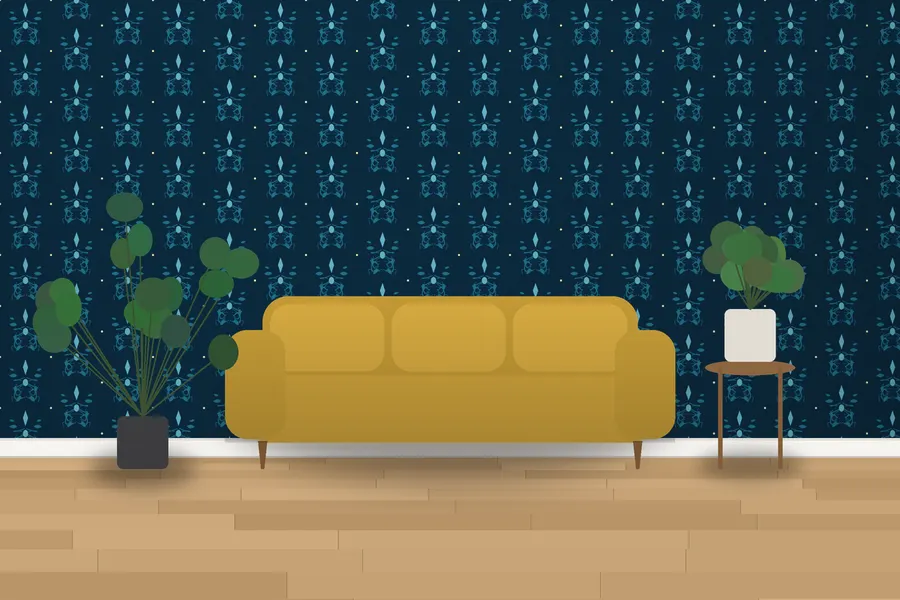 Dudley Heritage Damask Wallpaper in a room