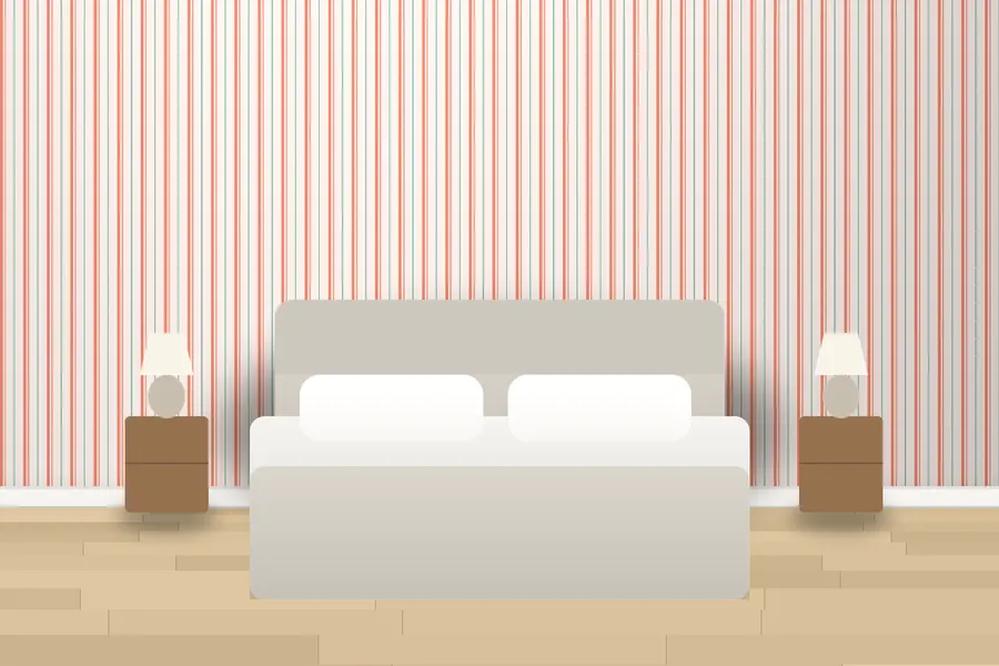 Hendry Ticking Stripe Wallpaper in a room