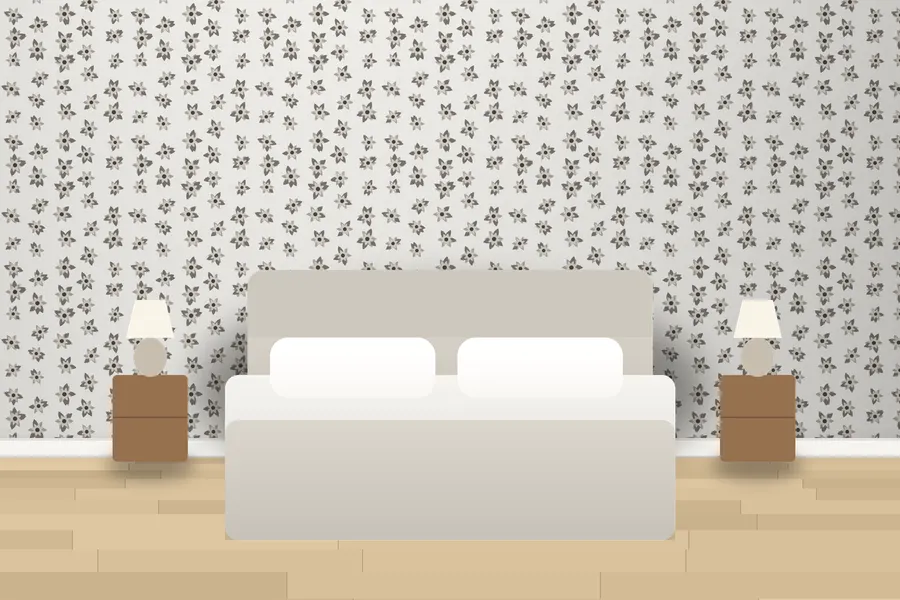 Odette Rosette Floral Wallpaper in a room
