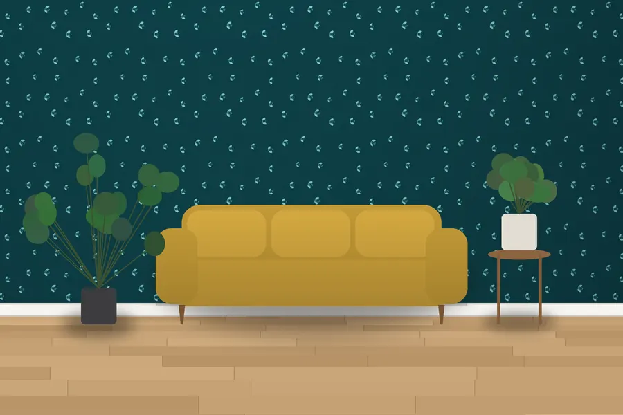 Fitzroy Busy Bee Wallpaper in a room